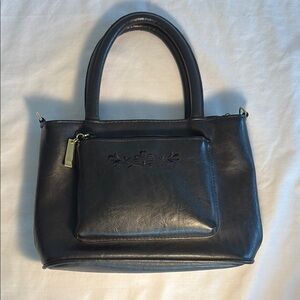 Elegant Black Embroidered Handbag